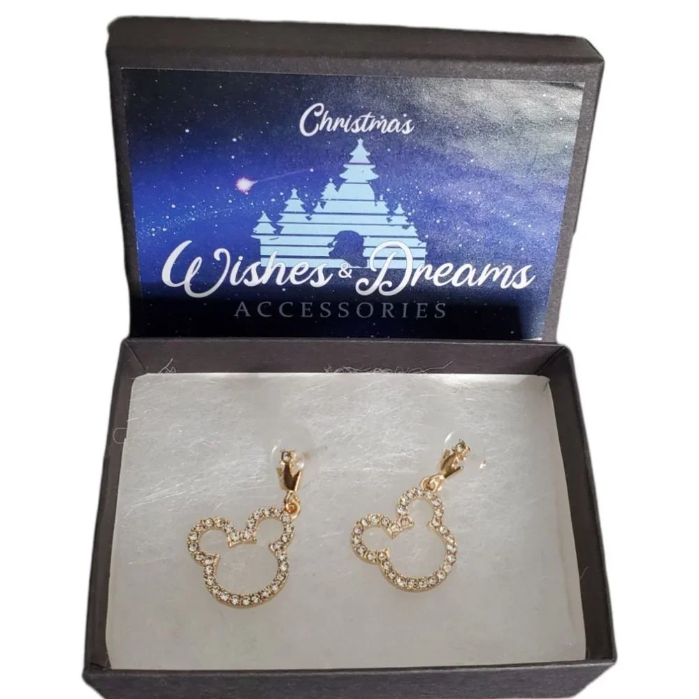 Mickey Mouse Dangle Earrings Comes in Box - Picture 2 of 3